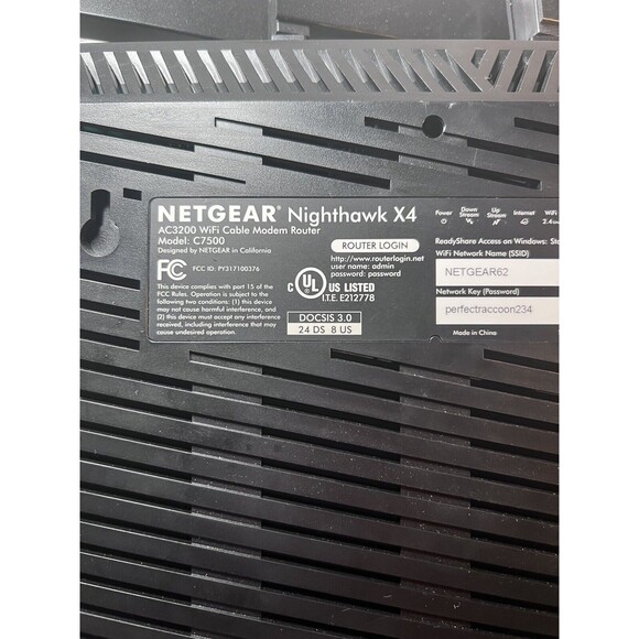 NETGEAR Nighthawk X4 C7500 AC3200 WiFi Cable Modem Router DOCSIS 3.0 - Picture 4 of 5